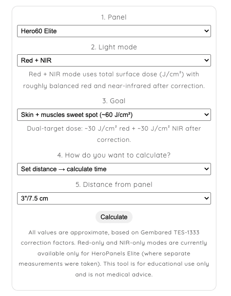 New Dosage Estimator - Red Light Hero