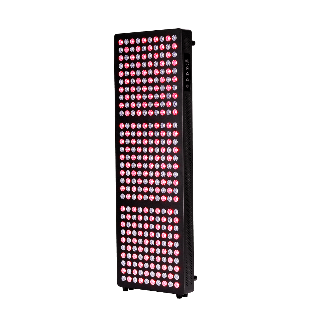 Black Hero300 red and near-infrared light therapy panel at an angle
