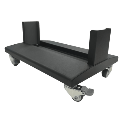 Black HS1 wheeled floor stand base angled product view