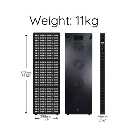 Hero300 panel dimensions: 910 by 298 by 65 millimetres, weight 11 kilograms