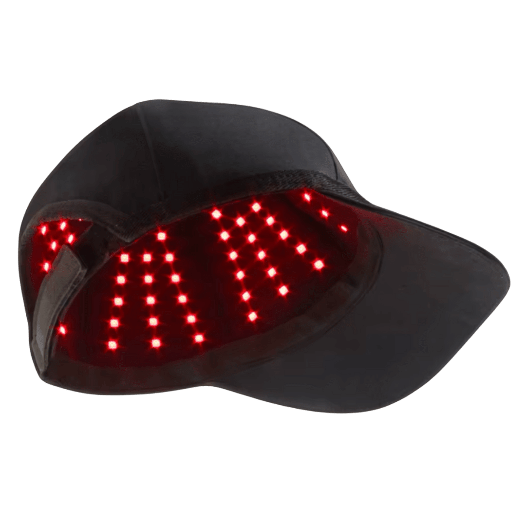 HeroHat LED cap product view with illuminated underside LEDs