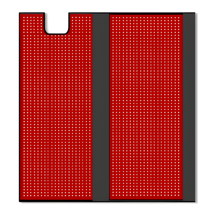 HeroSnug dual red light therapy mats showing illuminated LED surfaces