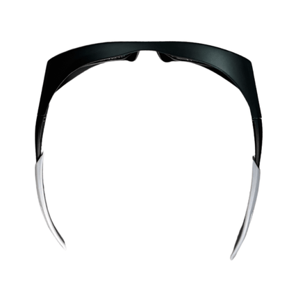 Large red-light therapy protective glasses, top-rear view