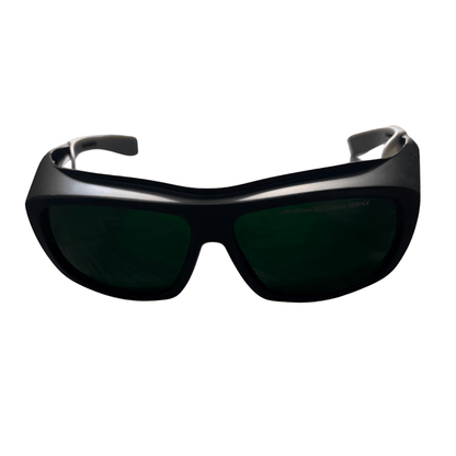 Large wraparound red-light therapy protective glasses, front view