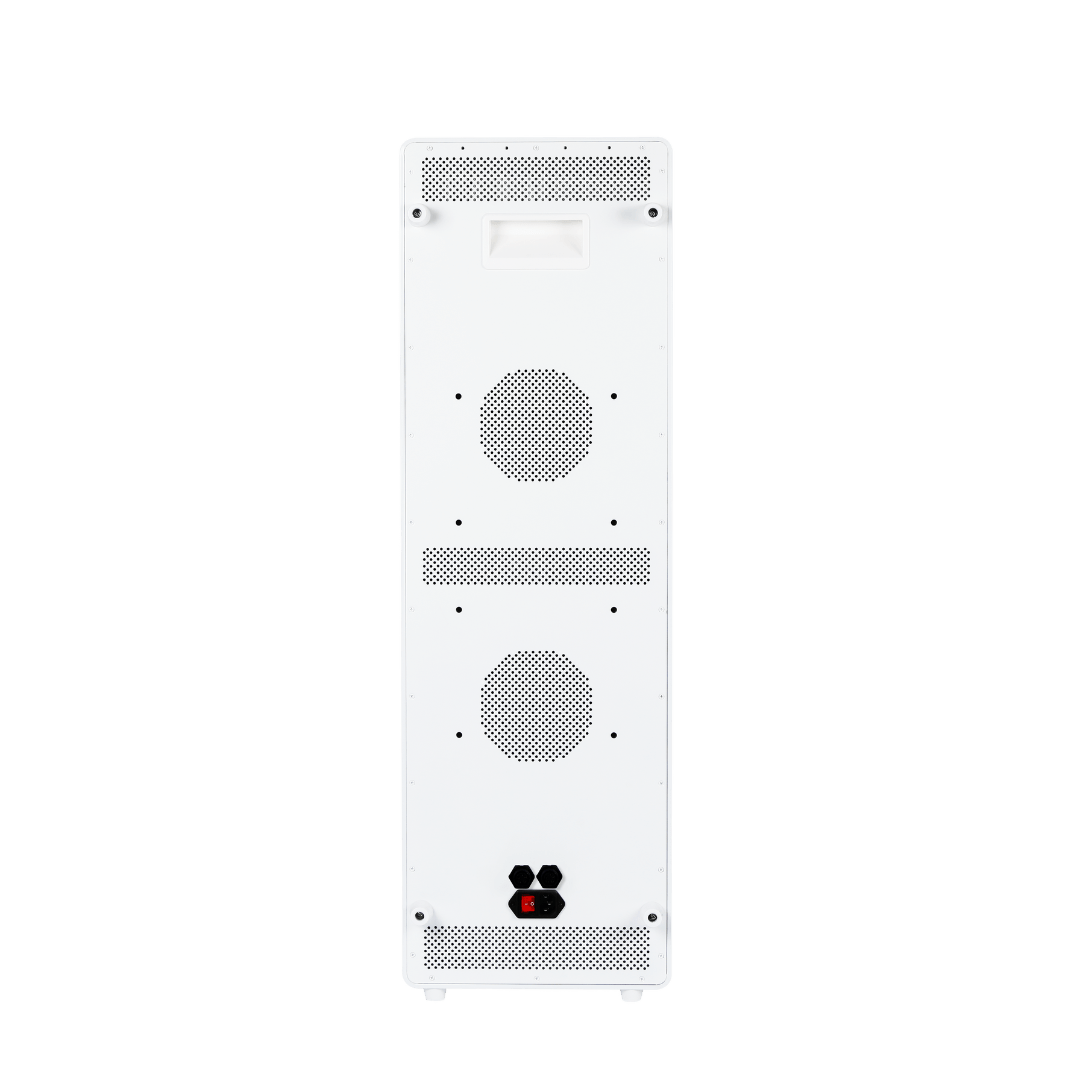 White Hero300 panel, rear view showing cooling fans and controls